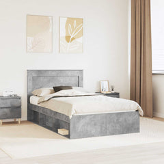 Bed Frame Engineered Wood Concrete Grey