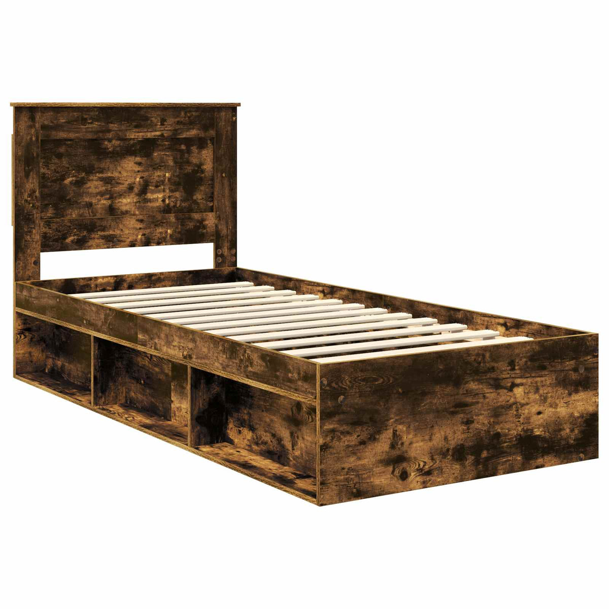 Bed Frame Engineered Wood Smoked Oak