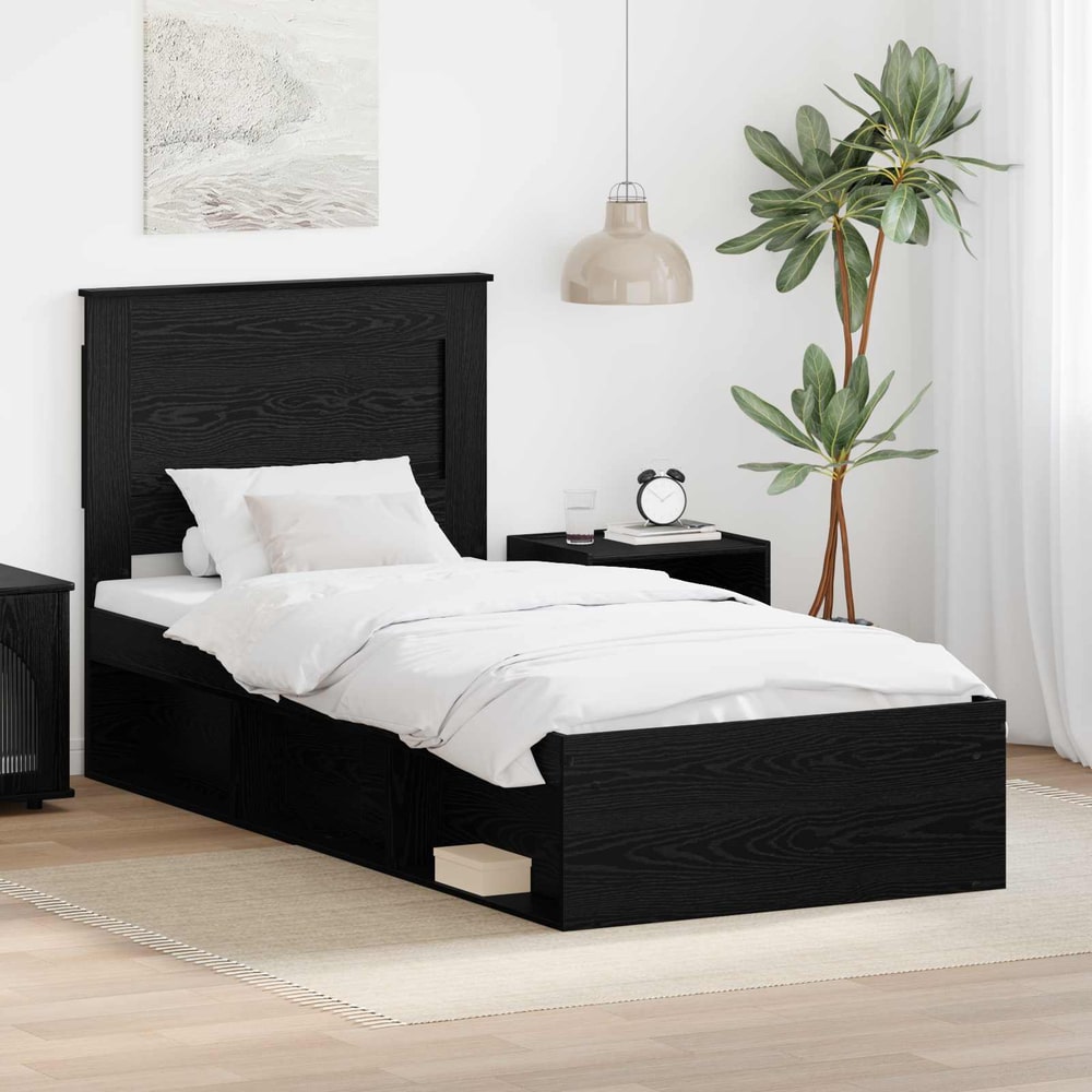 Bed Frame Engineered Wood Black oak