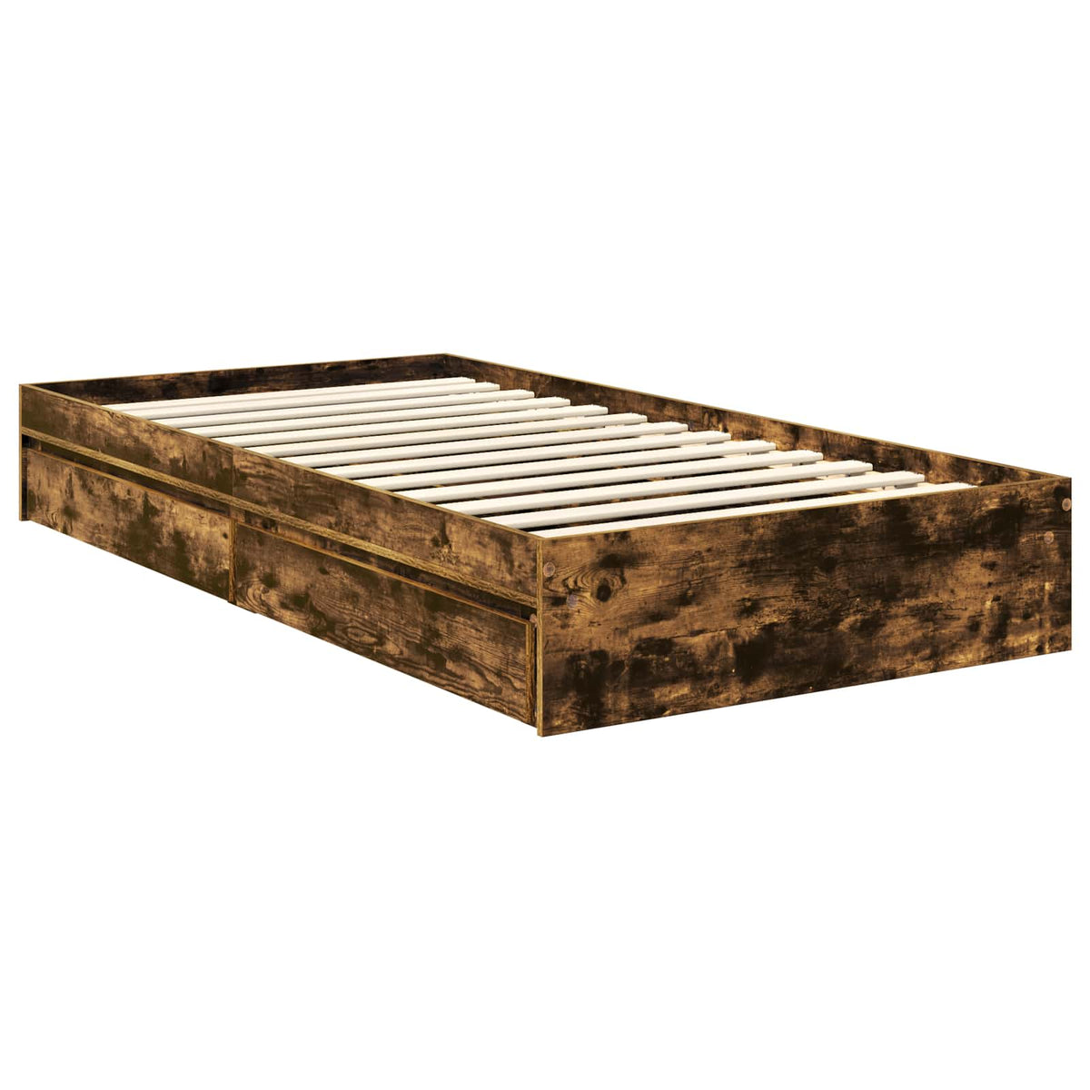 Storage Bed Engineered Wood Length Smoked oak