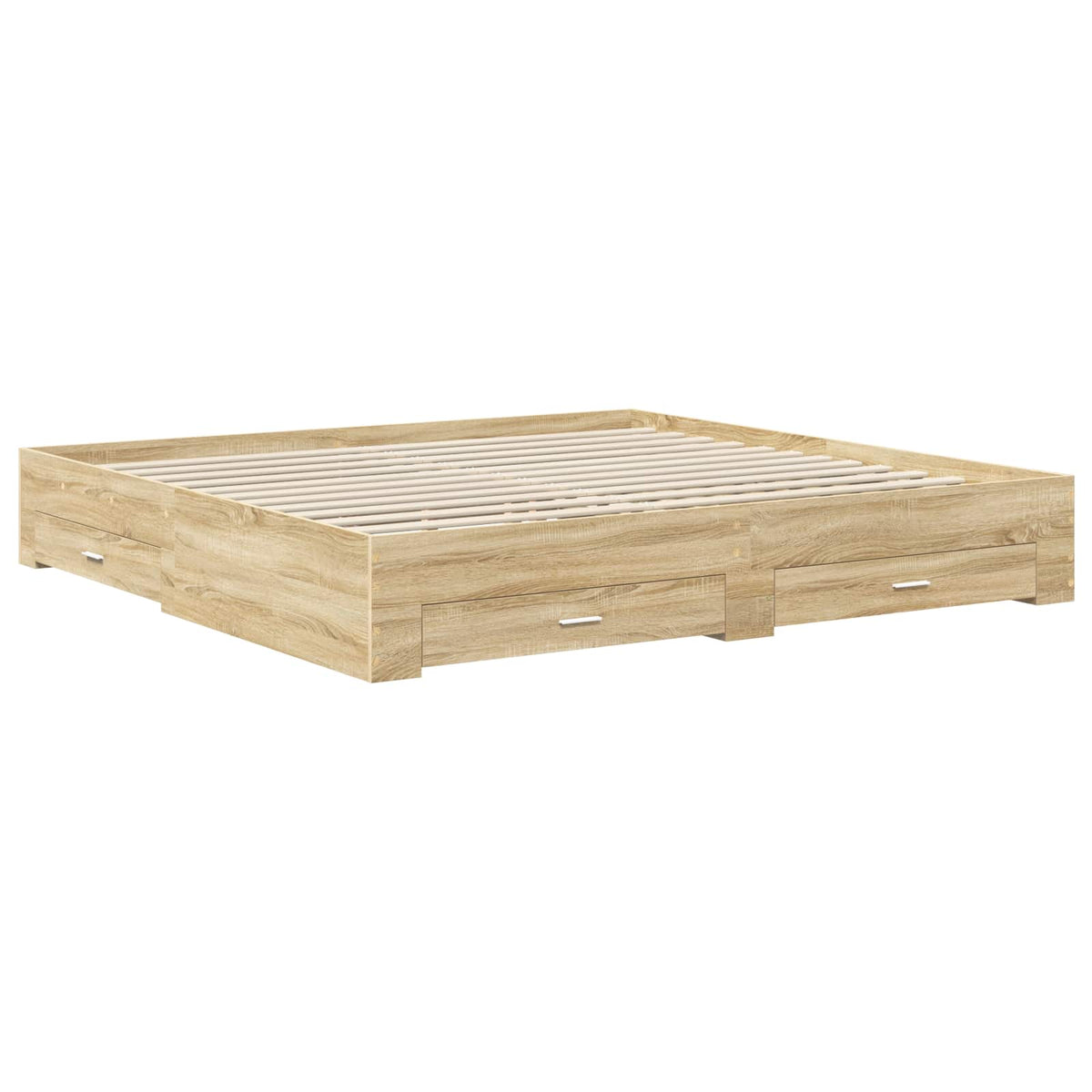 Bed Frame Engineered Wood Length 200 cm Concrete Grey 200 cm