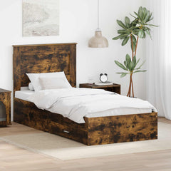 Bed Frame Drawer Engineered Wood Length Smoked Oak