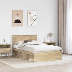 Bed Frame 120 x 200 cm Solid Pine Wood Sonoma oak