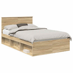 Bed Frame 120 x 200 cm Solid Pine Wood Sonoma oak