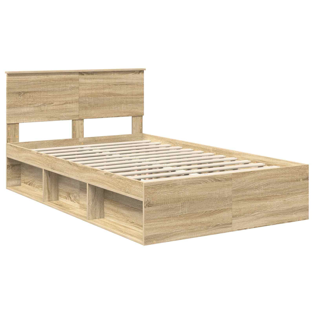 Bed Frame 120 x 200 cm Solid Pine Wood Sonoma oak
