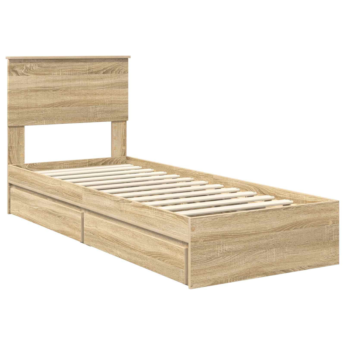 Storage Bed with Drawer Engineered Wood Length 190 cm Sonoma oak 75 cm