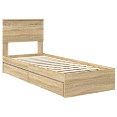 Storage Bed with Drawer Engineered Wood Length 190 cm Sonoma oak 75 cm
