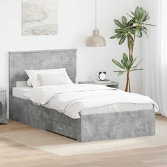 Bed Frame Engineered Wood Length 200 cm Concrete Grey 100 cm