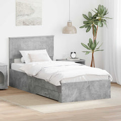 Bed Frame Engineered Wood Concrete Grey