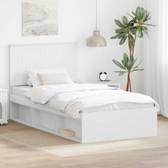 Bed Frame 100 x 200 cm Solid Pine Wood White