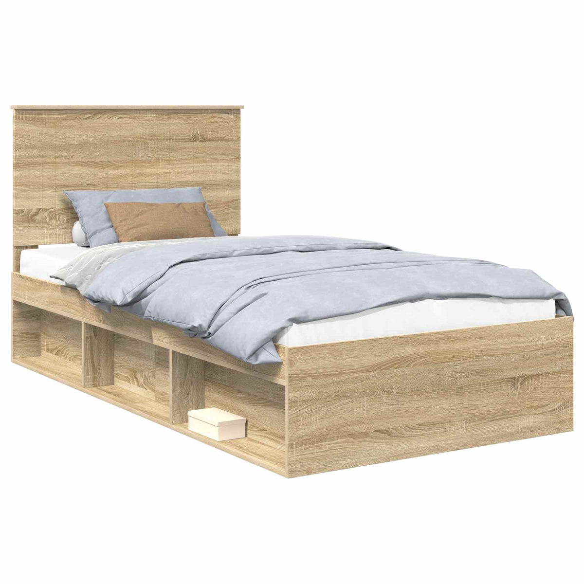 Bed Frame 100 x 200 cm Solid Pine Wood Sonoma oak