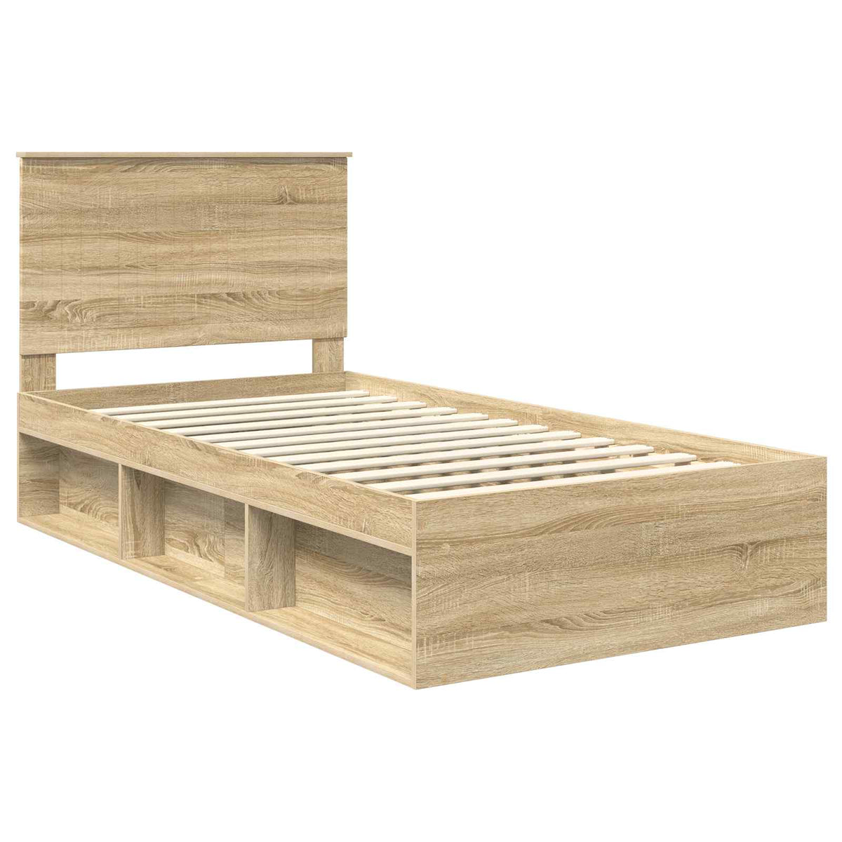 Bed Frame 100 x 200 cm Solid Pine Wood Sonoma oak