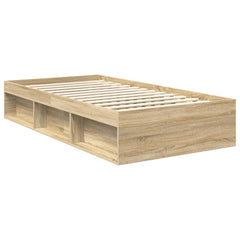 Bed Frame 100 x 200 cm Solid Pine Wood Sonoma oak