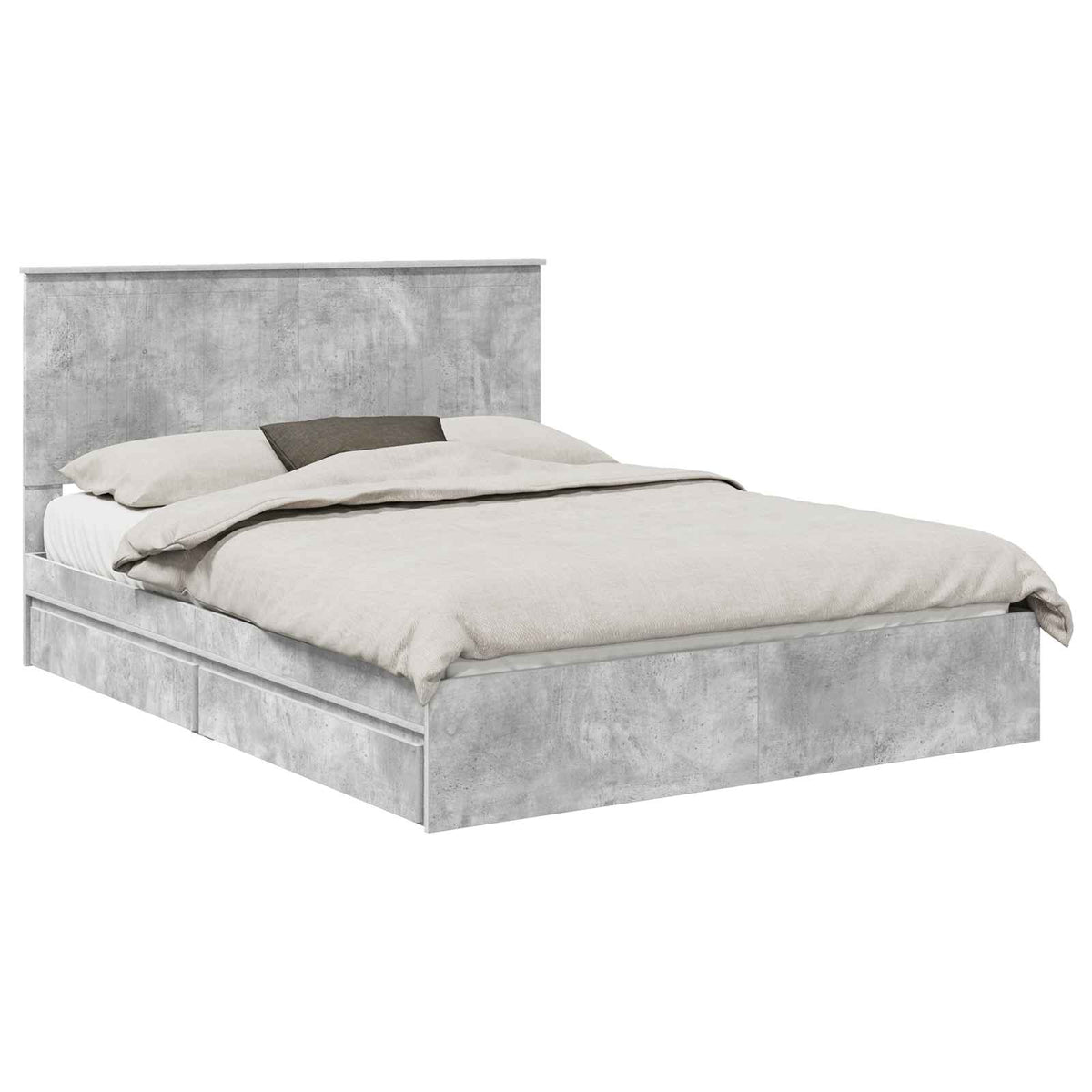 Storage Bed Engineered Wood Length 200 cm Concrete Grey 150 cm