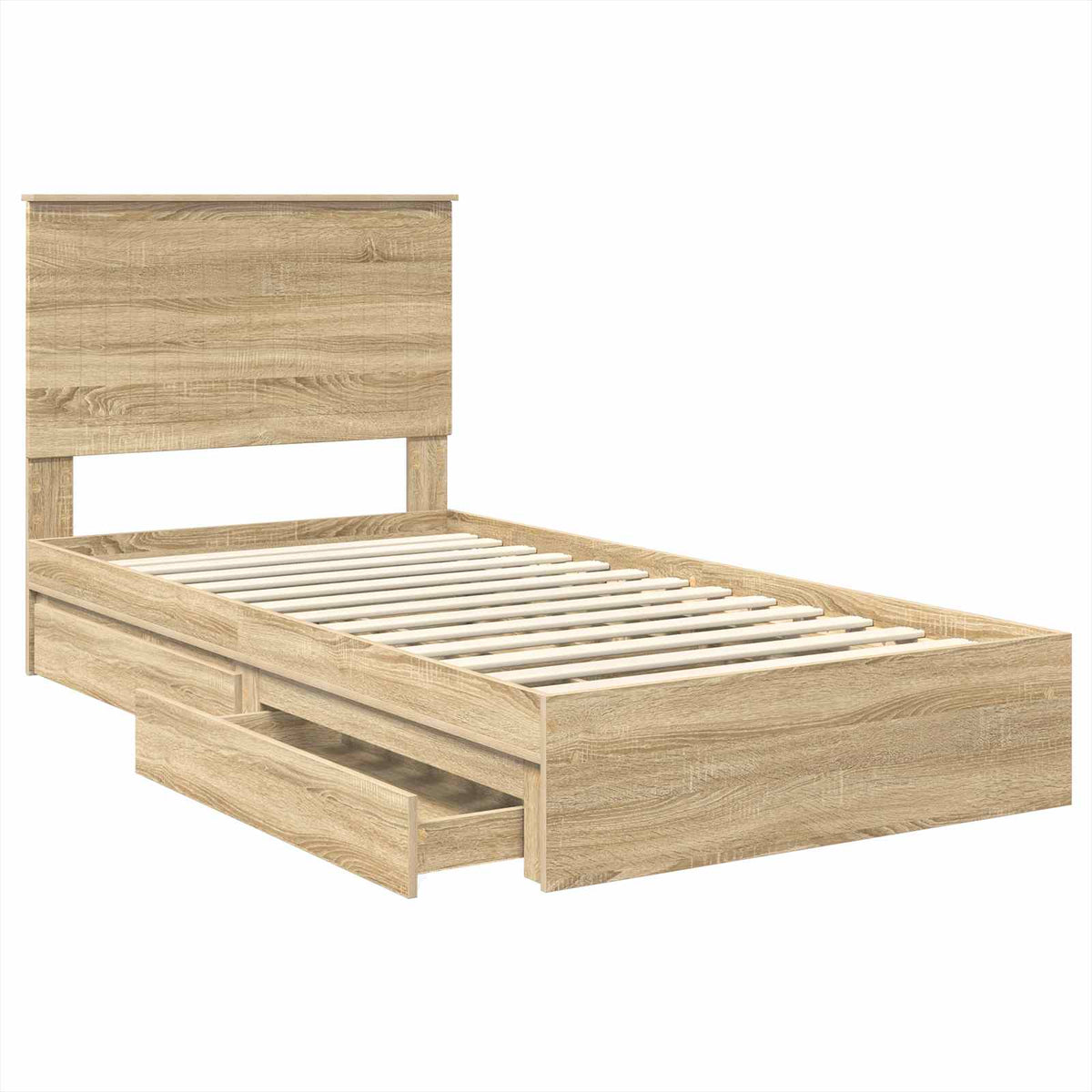 Storage Bed with Drawer Engineered Wood Length 200 cm Sonoma Oak 100 cm