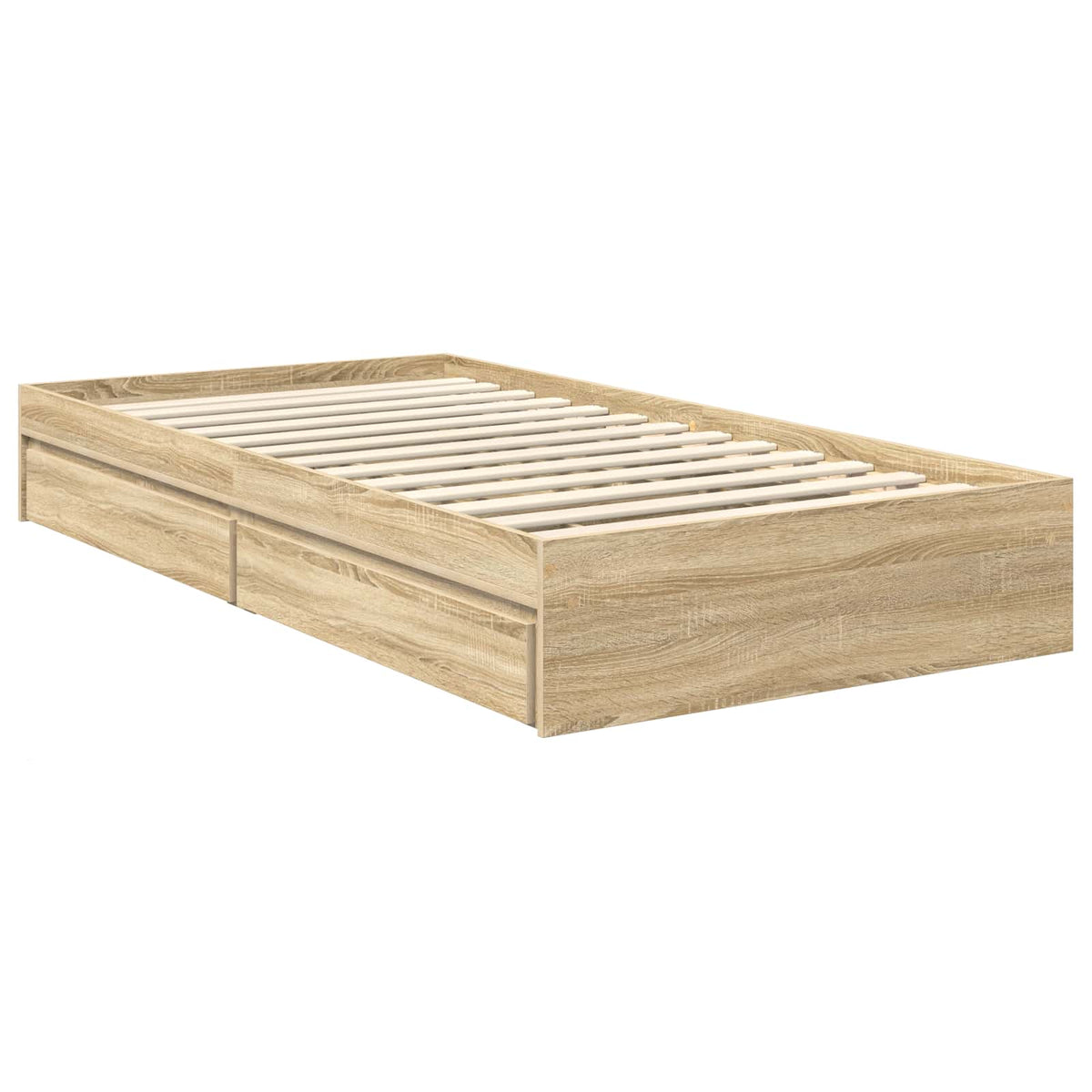 Storage Bed with Drawer Engineered Wood Length 200 cm Sonoma Oak 100 cm