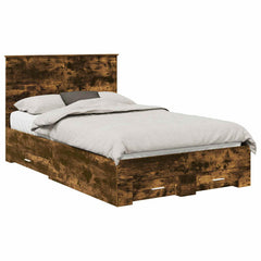 Bed Frame Drawer Engineered Wood Smoked Oak
