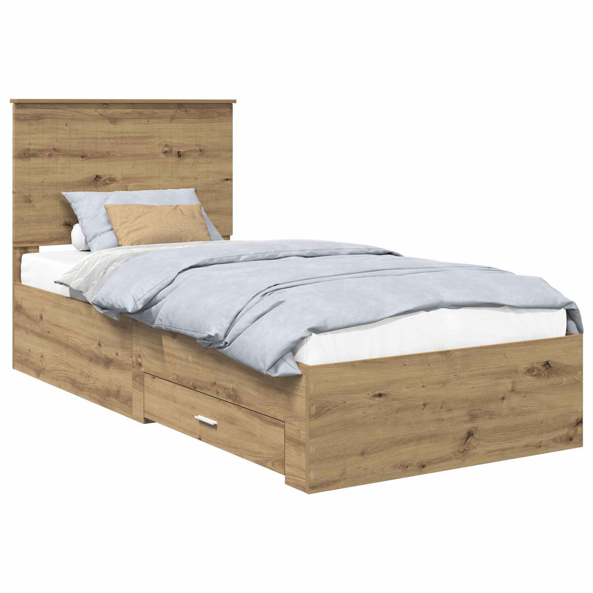 Bed Frame with Drawer Engineered Wood Length 200 cm Artisan Oak 90 cm