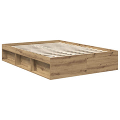 Bed Frame 140 x 190 cm Solid Pine Wood Artisan oak