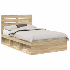 Bed Frame Solid Pine Wood Sonoma Oak