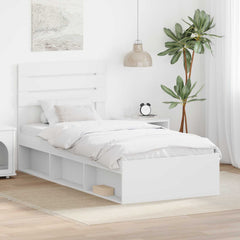 Bed Frame 75 x 190 cm Solid Pine Wood White