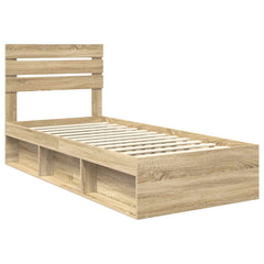 Bed Frame 75 x 190 cm Solid Pine Wood Sonoma oak