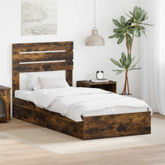 Storage Bed Drawer Engineered Wood Length Smoked oak