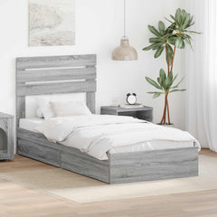 Storage Bed Drawer Engineered Wood Length Grey sonoma