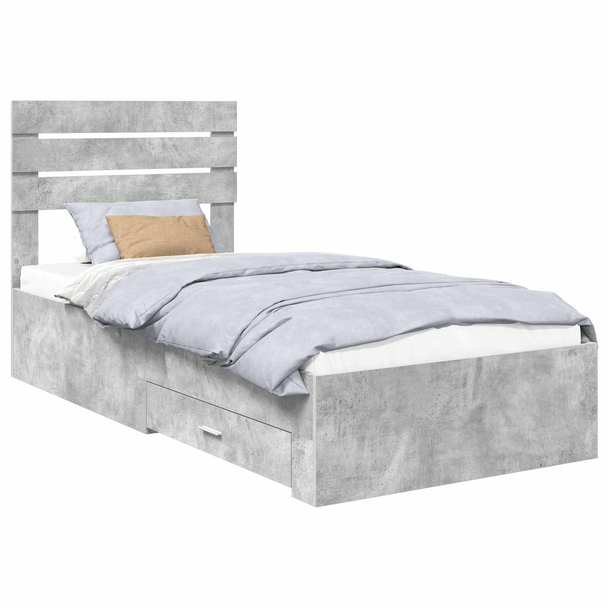 Bed Frame Engineered Wood Length 200 cm Concrete Grey 90 cm