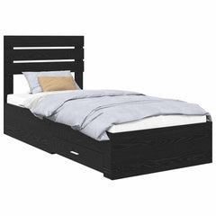 Bed Frame Drawer Engineered Wood Black oak