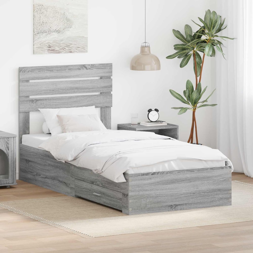 Bed Frame Engineered Wood Grey sonoma