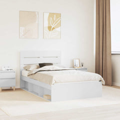 Bed Frame 120 x 190 cm Solid Pine Wood White