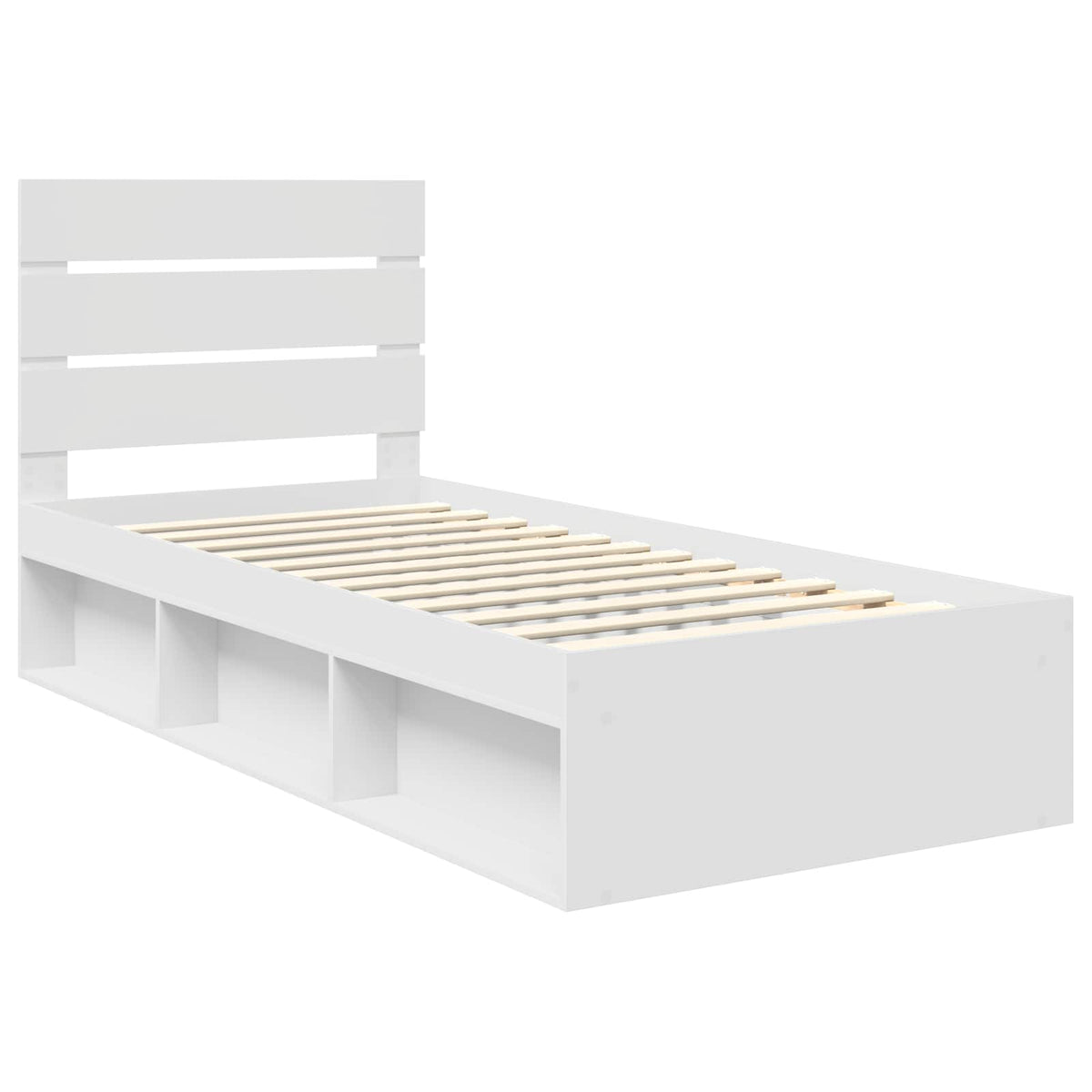 Bed Frame 75 x 190 cm Solid Pine Wood White