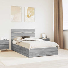 Bed Frame Drawer Engineered Wood Grey sonoma