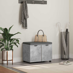 Hall Bench with Cushion with Shelf 60 x 38 x 46 cm Width 60 cm Concrete grey