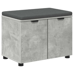 Hall Bench with Cushion with Shelf 60 x 38 x 46 cm Width 60 cm Concrete grey