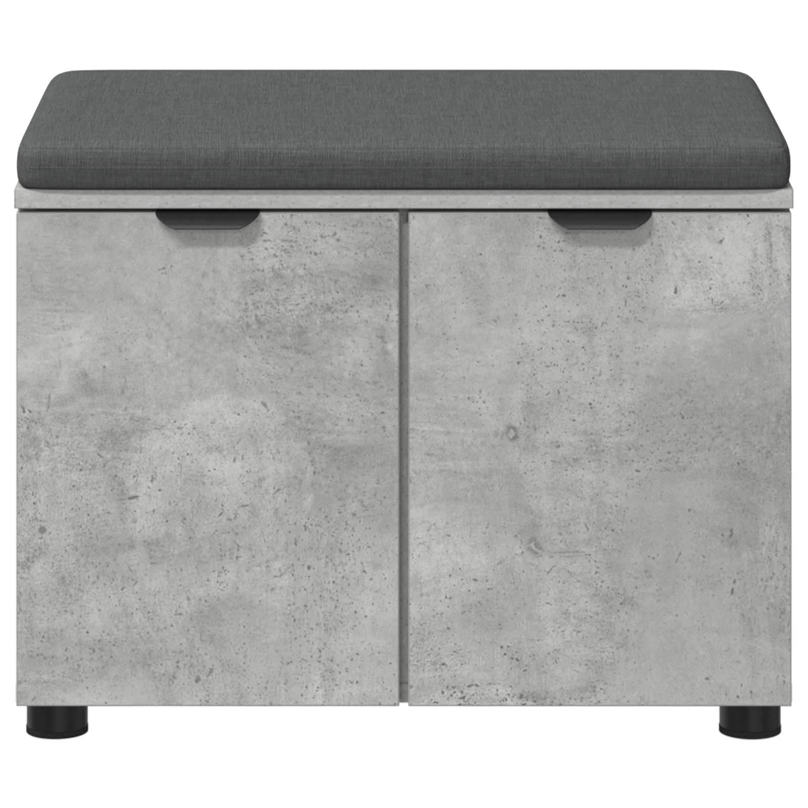 vidaXL Hall Bench with Cushion with Door Concrete Grey 60 x 38 x 46 cm 6