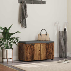 Hall Bench with Cushion with Shelf 80 x 38 x 46 cm Old wood