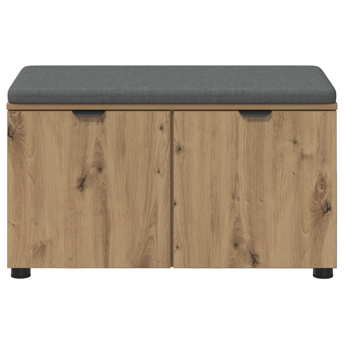 Hall Bench with Cushion with Shelf 80 x 38 x 46 cm Artisan oak