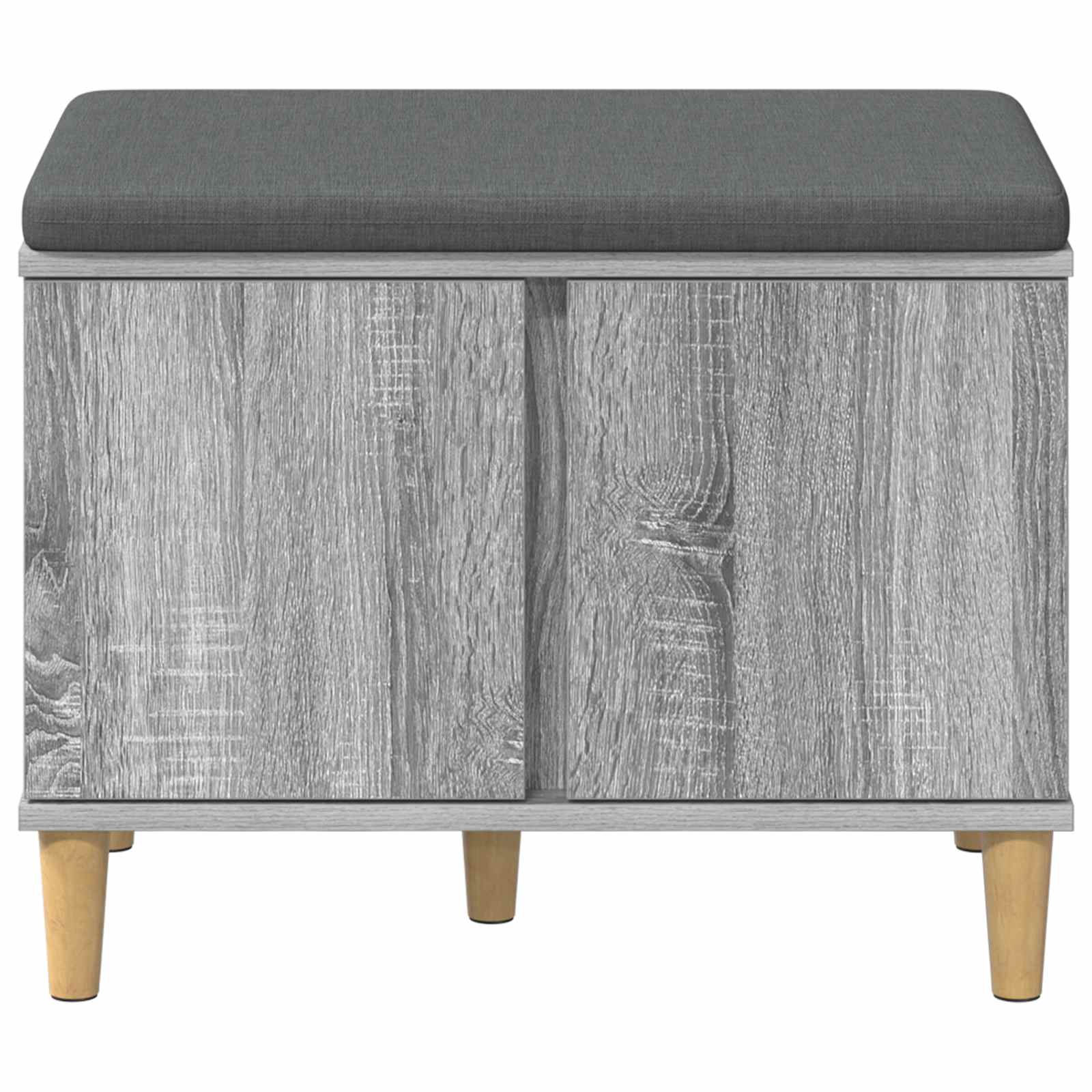 vidaXL Hall Bench with Cushion with Door Grey Sonoma 60 x 38 x 46 cm 6