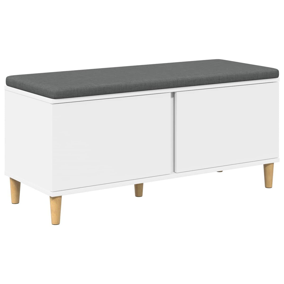 Hall Bench with Cushion with Door 100 x 38 x 46 cm White