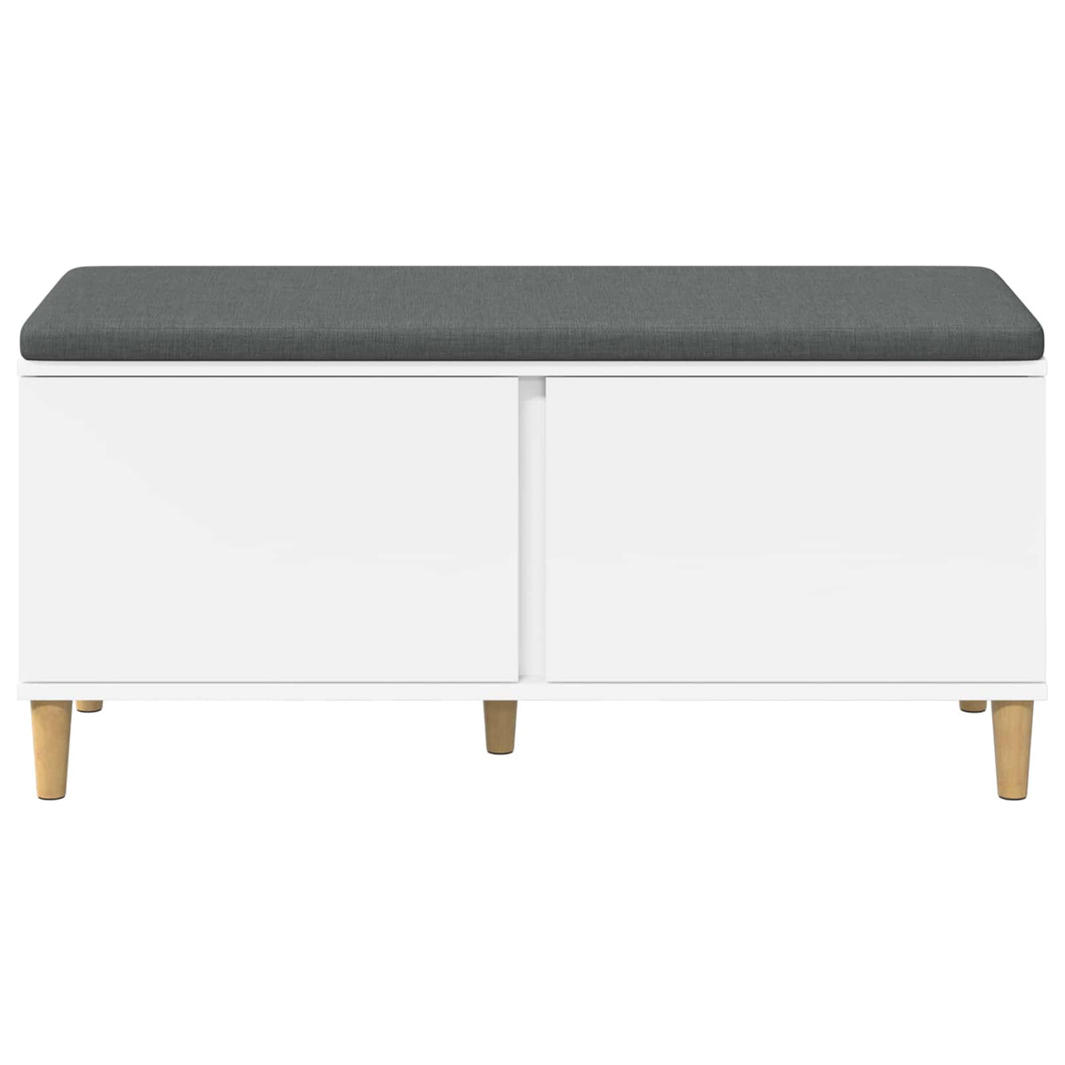 Hall Bench with Cushion with Door 100 x 38 x 46 cm White