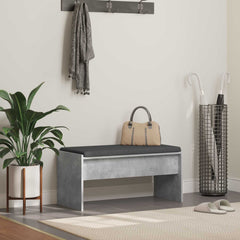 vidaXL Hall Bench with Cushion Concrete Grey 83 x 38 x 40 cm 1