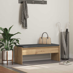 Hall Bench with Cushion in Artisan Oak