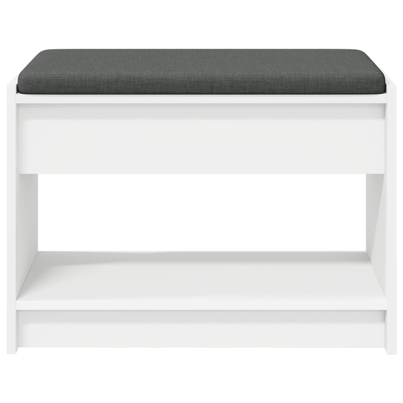 vidaXL Hall Bench White 63 x 38 x 45 cm Engineered Wood and Fabric 5