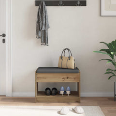 vidaXL Hall Bench Artisan Oak 63 x 38 x 45 cm 4