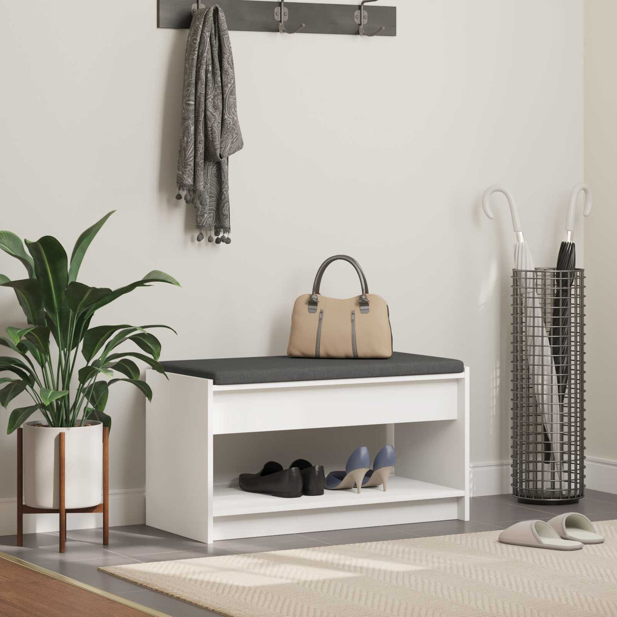 Hall Bench 83 x 38 x 45 cm White