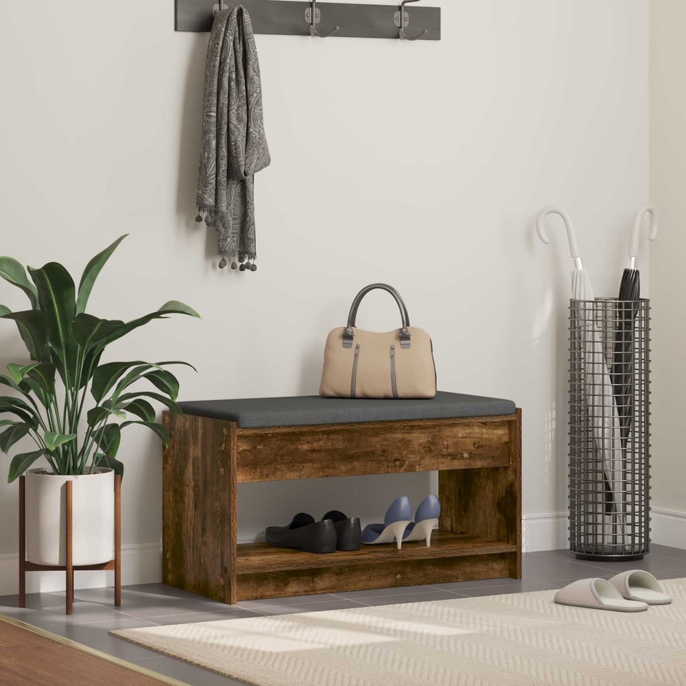 Hall Bench 83 x 38 x 45 cm Smoked oak