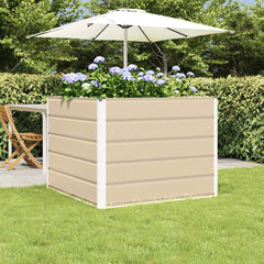 vidaXL Planter Ivory 100 x 100 x 75 cm Steel 1