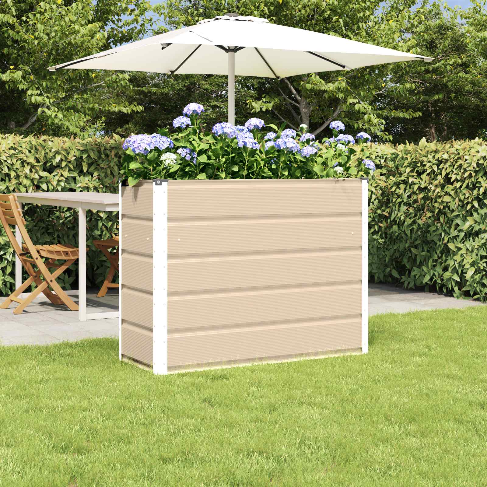 vidaXL Planter Ivory 100 x 40 x 75 cm Steel 1